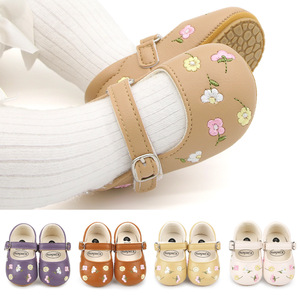 Zapatos Casuales de Piel Sintética para Niña Pequeña, Zapatos de Vestir con Estampado de Flores para Bebés que Empiezan a Caminar - Product Image 2