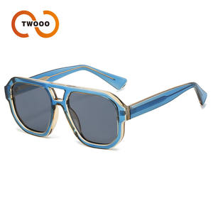 Twooo T12607 polarize UV400 güneş gözlüğü için yeni çift ışın <span class=keywords><strong>Pilot</strong></span> avrupa amerika birleşik devletleri yüksek kalite CP Pin büyük çerçeve - Product Image 1