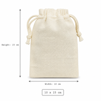 Pochette à cordon en coton et lin imprimée sur mesure, sac d'emballage réutilisable pour bijoux avec logo circulaire personnalisé