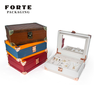 FORTE Luxury Portable Jewelry Organizer Rectangle PU Storage Case Travel <b>Gifts</b> Jewellery <b>Boxes</b> for Women - Product Image 5