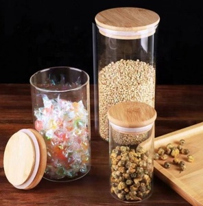 High Quality 250ml Storage Bottle Jars Food Storage <b>Container</b> for High Borosilicate <b>Glass</b> Airtight With Bamboo Lid - Product Image 3