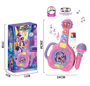 Juego Musical de Guitarra Colorida con Diseño de Guitarra, Funciona con Pilas, Juguete de Plástico para Niños para Cantar <span class=keywords><strong>Karaoke</strong></span> - Product Image 3