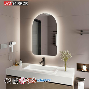 <span class=keywords><strong>Miroir</strong></span> <span class=keywords><strong>de</strong></span> <span class=keywords><strong>salle</strong></span> <span class=keywords><strong>de</strong></span> <span class=keywords><strong>bain</strong></span> sans cadre avec éclairage LED arqué, personnalisable en gros, éclairé, 3 couleurs, rétroéclairé, à intensité variable, anti-buée - Product Image 1