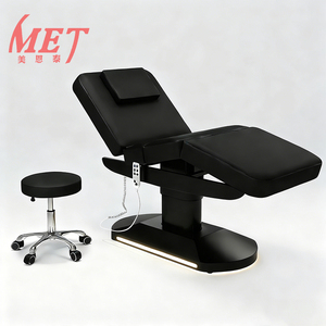 Lettino Elettrico per Massaggi con Schienale e Poggiapiedi Regolabili, Tavolo per Trattamenti Estetici con Base LED - Product Image 1