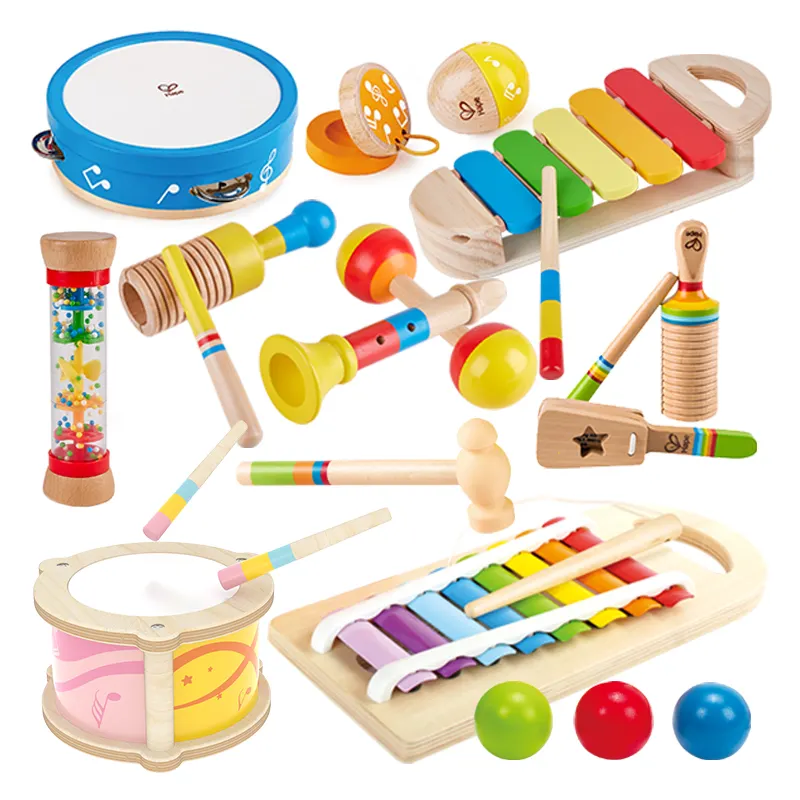 Baby Music Instrument Toy Wooden Children Kids Musical Funny Preschool Educational Musical Toys Set Gifts Baby