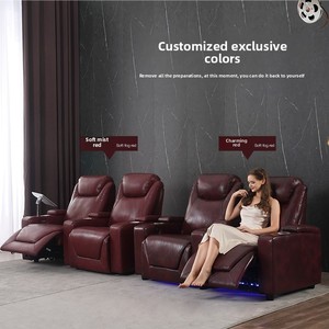 Divano moderno in pelle scandinavo per <span class=keywords><strong>Home</strong></span> Theater elettrico multifunzione per <span class=keywords><strong>casa</strong></span> privata KTV Video Room personalizzabile di classe - Product Image 4