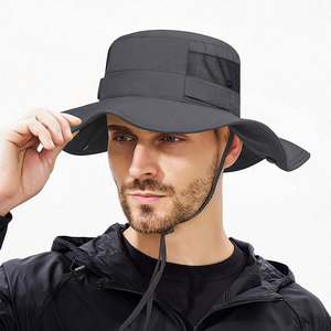 2025 New Arrival Spring Summer Breathable Sunscreen <b>Bucket</b> <b>Hat</b> Men Women Fast Dry Foldable Fishing Cowboy <b>Hat</b> <b>with</b> <b>Strings</b> - Product Image 1