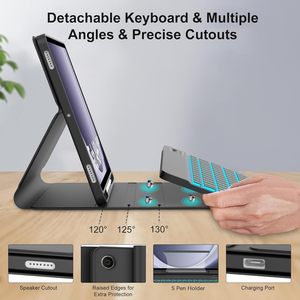 Étui Clavier Détachable pour <span class=keywords><strong>Tablette</strong></span> <span class=keywords><strong>Samsung</strong></span> Galaxy <span class=keywords><strong>Tab</strong></span> A9 Plus 5G 11 Pouces 2023 avec Clavier et Support pour <span class=keywords><strong>Tablette</strong></span> A9+ 11 Pouces - Product Image 4