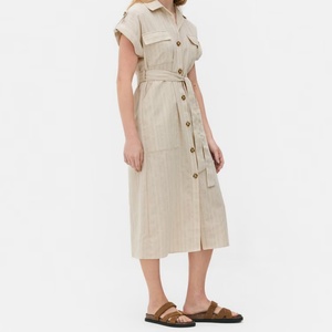 Robe Chic en Lin 100% Naturel pour l'Été 2025 – Tenue Décontractée en Coton et Lin pour Femme - Product Image 2