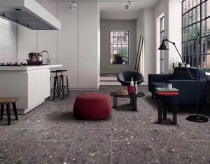 แผ่นหินอ่อนสีเทาฟอสซิล หินปูนฟอสซิลธรรมชาติพร้อมเศษเปลือกหอยคริโนอิด แบบ OEM ตัดตามขนาดสำหรับปู<span class=keywords><strong>พื้น</strong></span>และบุผนัง - Product Image 4