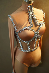 Disfraces de Diamantes Brillantes para Discotecas y Bares de Guangzhou Auyan, Nuevos Trajes de Modelo Principal para Espectáculos de <span class=keywords><strong>DJ</strong></span> y Gogo - Product Image 4