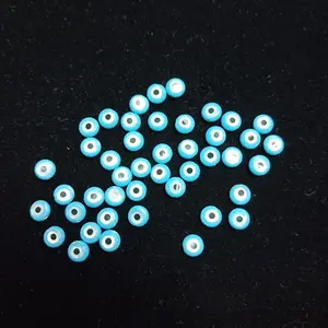 Hot Sale Small Size 5.0mm Round Evil Eye with Hole MOP Evil Eye Loose Stones