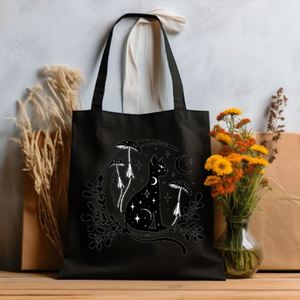 Large Custom Animal Printed Cotton Canvas Tote Bag for Women Eco-friendly Casual Use Shoulder Shopping Bags Keymay <b>Open</b> Closure - Product Image 3