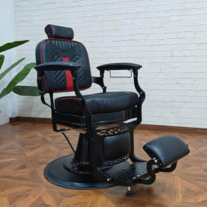 2026 Vintage <b>Leather</b> Light Luxury <b>Reclining</b> Barber <b>Chair</b> for Men's Haircut Pompadour Barbershop Salon - Product Image 2