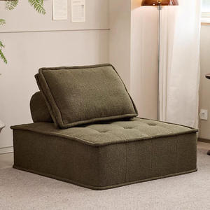 Canapé modulaire en tissu écologique moderne, mobilier doux à assembler avec housse en tissu amovible, décoration pour espace de location - Product Image 4