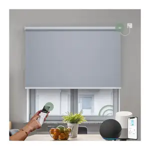Diseño popular automático inteligente control remoto persianas enrollables para dormitorio