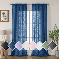 OWENIE Fenmi Vente Flash Rideaux Voilages Jacquard à Pince Filtrant la Lumière, Lot de 2 Panneaux Plissés à Pince