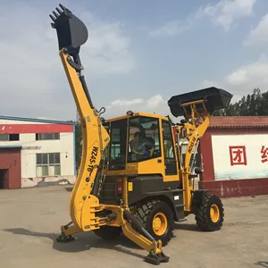 China Herstellung 4WD Dieselmotor Bagger Bagger lader Radlader Gelenk backe Bagger Schaufel lader