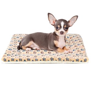 Custom ultra soft print washable reversible fleece Plush pet crate mat dog blanket bed Sleeping Mattress Kennel Pad liner rug