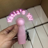 Ventilatore LED Portatile Personalizzabile con Logo e Messaggio Programmabile, Mini Ventilatore LED con Luce