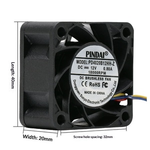 Ventola ad Alta Velocità Ultra-potente 12V 4020 DC Brushless 18000 <span class=keywords><strong>RPM</strong></span> con Cuscinetto <span class=keywords><strong>a</strong></span> Rulli 4 CM/cm 3 Pin/4P Controllo Temperatura Grande Flusso d'Aria - Product Image 3