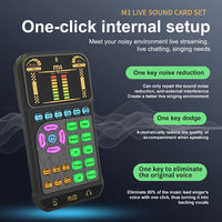 Nouvelle carte son portable M1 à réduction de bruit avec effets de réverbération et multiples effets, idéale pour les réunions Zoom et le streaming en direct en ligne
