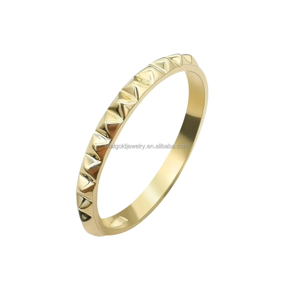 Wholesale Fashion Solid 9k Real Gold Ring Jewelry 14K 18K Pure Gold Ring Customized Gold Ring for Women Gift