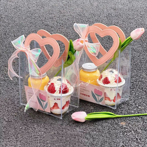 Bolsa de regalo de panadería transparente de PVC elegante IMEE, bolsa de transporte de regalo de plástico pequeña para deshierbe, cumpleaños y cosméticos del Día de San Valentín - Product Image 1