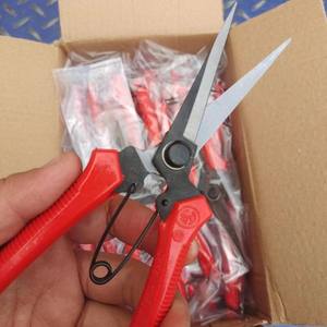 Sécateur à fruits Ning San en acier inoxydable rouge, cisaille bypass 5-10 mm, structure papillon, ciseaux cueilleurs de fruits - Product Image 3