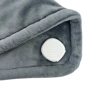 Heating Pad Suitable For Shoulder And Neck Support Flannel Washable Due To Detachable Controller Gray