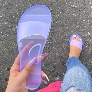 Sandales d'été grande taille pour <span class=keywords><strong>femme</strong></span> en gelée, à bout ouvert, imperméables, désodorisantes, à bride unique, pour la maison et l'extérieur, type claquettes - Product Image 1