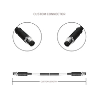 Connecteur circulaire hybride M12 industriel personnalisé UL20554, 4+4 broches, étanche IP66, âme en cuivre 26AWG*2P+AB+20AWG*4C, électronique PVC