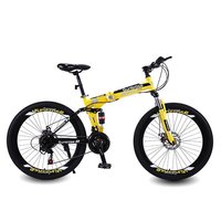 Vélo de montagne pliable pour adultes de 24, 27, 27,5 et 29 pouces, 21 vitesses, en alliage d'aluminium, freins à disque, cadre entièrement amorti