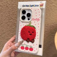 Coques de protection pour iPhone 17 avec pingouin brodé mignon et cordon suspendu, collection automne-hiver