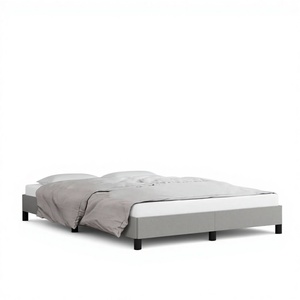 Base de Cama Queen Rectangular Gris Claro con Tapizado de Poliéster, Diseño Confortable, Modelo D0100HXNL16 - Product Image 1