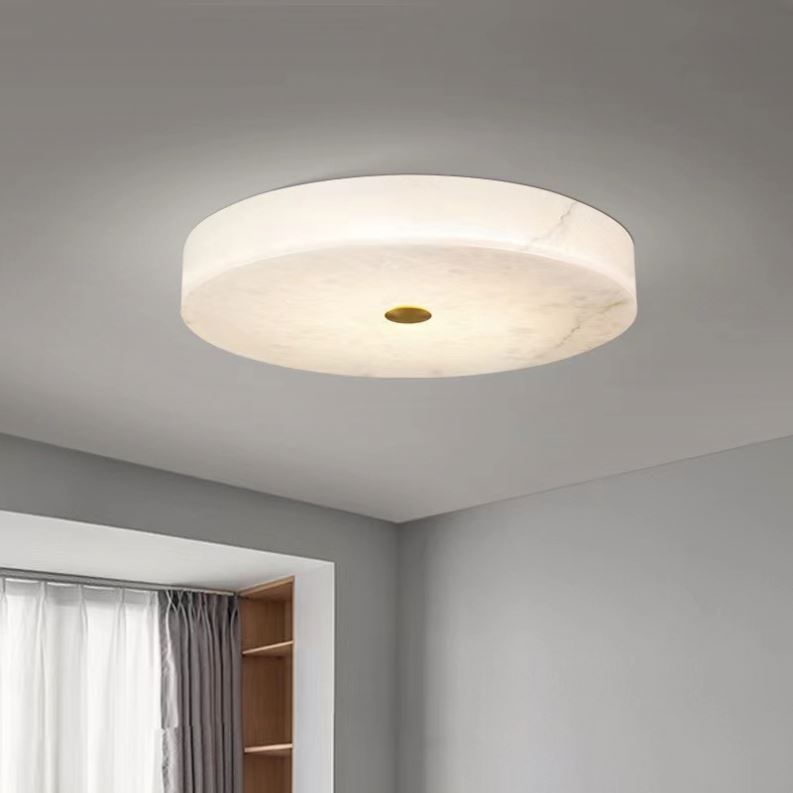 Modern Round Marble LED Ceiling Light Dimmable Flush Mount Surface Mount for Living Room Bedroom or Passage