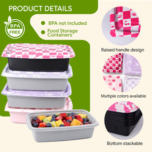 กล่องอาหารกลางวัน PP แบบใช้แล้วทิ้ง ฝาปิดแบบ Snap-on ใช้กับไมโครเวฟได้ ปลอดสาร BPA ซ้อนกันได้ สำหรับใส่อาหารกลับบ้าน สำหรับเตรียมอาหาร ร้านอาหาร - Product Image 3