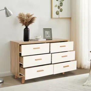 Design simple Armoire de rangement en bois massif à 6 tiroirs résistante à l'eau facile à nettoyer pour chambre et salon - Product Image 2