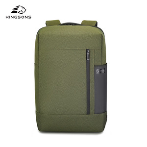 Kingsons Men's <b>Laptop</b> <b>Backpack</b> Water Resistant Solid Color Business Shoulder Bag For Everyday Use - Product Image 2