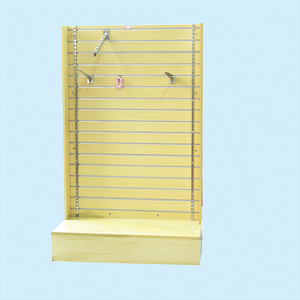 <strong>4</strong>-<strong>way</strong> Modern Eco-Friendly MDF Wood Slatwall <strong>Display</strong> Stand Floor <strong>Standing</strong> Retail <strong>Rack</strong> for Indoor Use - Product Image 2