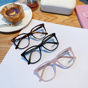 Qianai - Monturas de Gafas Rectangulares de Acetato para Mujer, Protección UV y Anti Luz Azul, Montura Completa Irregular, Estilo Coreano R6-OZ2 - Product Image 1