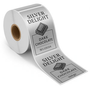 Self-Adhesive Label Silver Foil Material Roll Form