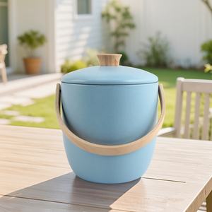 <b>Wood</b> Handle and Knob, 3.0L <b>Large</b> Capacity, Double Wall Stainless Steel Ice Buckets with Lid,Tongs and Strainer - Product Image 3