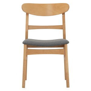 เก้าอี้ทานข้าวไม้โอ๊คมาเลเซียสีธรรมชาติทรง MARLO สไตล์โมเดิร์นกลางศตวรรษ พร้อมที่นั่งสบายสำหรับร้านกาแฟ - Product Image 2