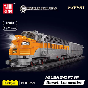Stampo re 12018S World Railway Series ~ USAEMD F7 treno mattoncini modello giocattoli MOC elettrico RC ferroviario Set di blocchi di costruzione - Product Image 2