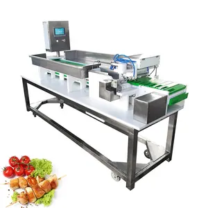 Brocheta de kebab de acero inoxidable Industrial, máquina para hacer kebab de pollo, máquina completamente automática para pinchos de kebab de carne