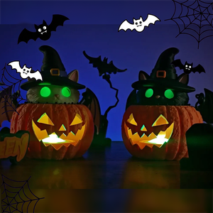 Oddcraft Maßgefertigte 3D-Gedruckte Halloween-Katzen-Kürbis-Laterne Figur Feiertagsdekoration Spielzeug OEM ODM - Product Image 3