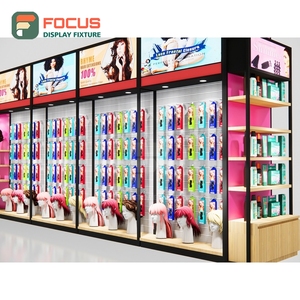 Expositor de Pelucas Independiente, Estante de Múltiples Niveles, Marco de Madera y Vidrio Resistente, Unidad de Exhibición para Tiendas de Pelucas - Product Image 2