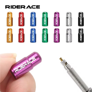 RIDERACE Bouchon de valve de pneu de vélo Aluminium CNC VTT Tube de vélo de route Couvercle de buse de gaz de pneu pour AV FV Schrader Valve Presta Anti-poussière - Product Image 5