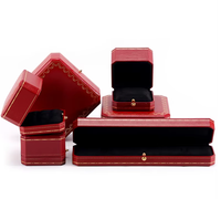 Prêt à expédier boîtes à bijoux en papier en cuir octogonales en gros avec anneau rouge collier bracelet fonction de stockage
